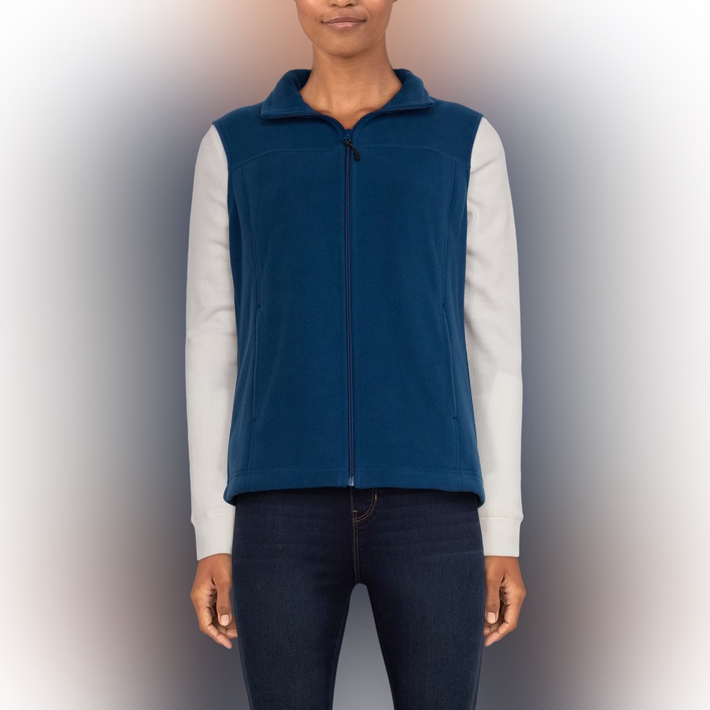 BOGO Natural reflections fleece ocean blue vest large